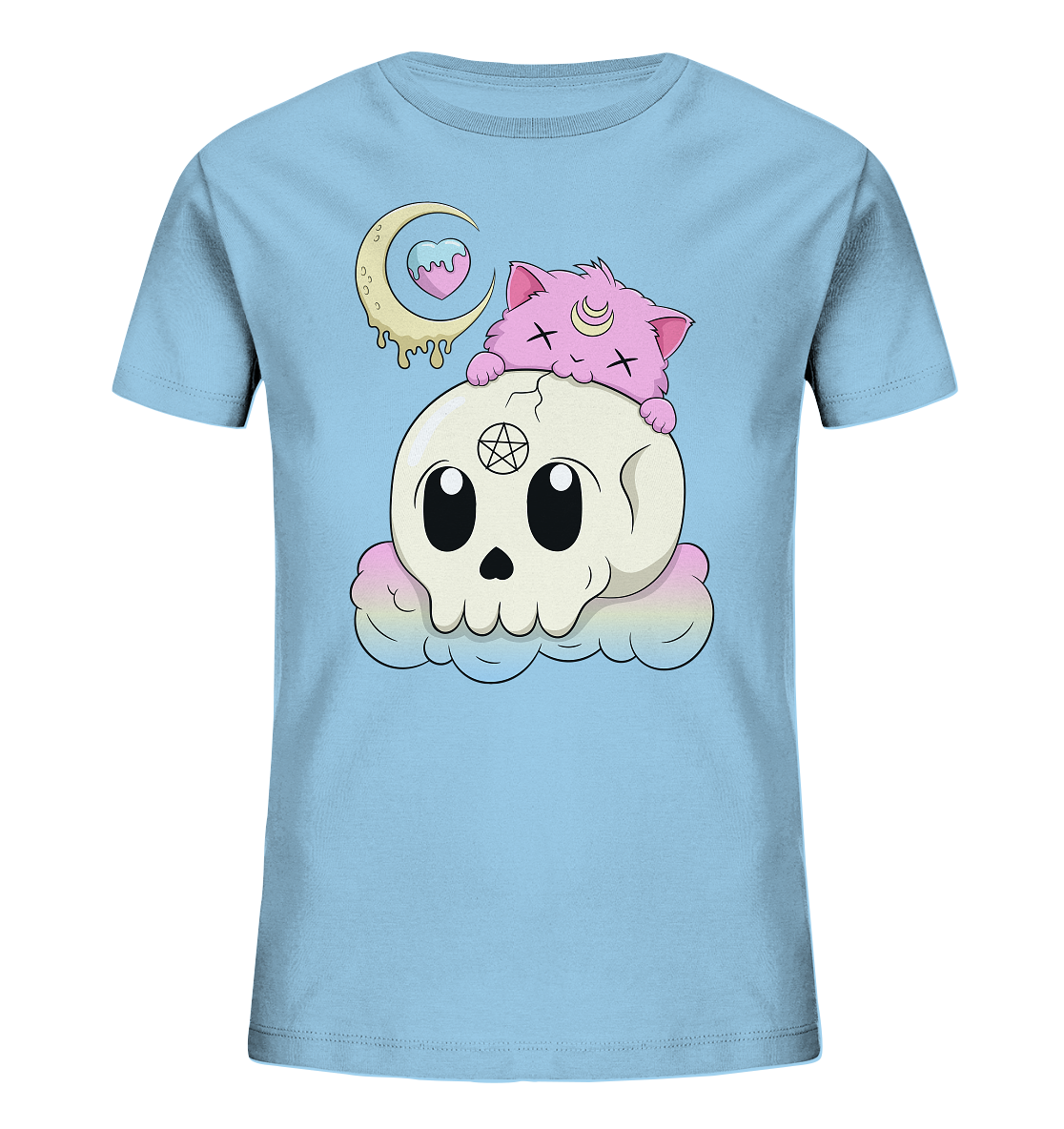 Kawaii Skully Cat - Kids Organic Shirt