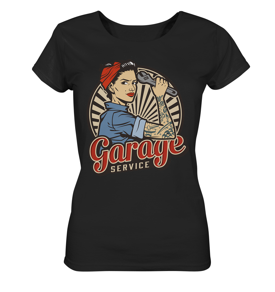 Garage Service Woman at Work - Ladies T-Shirt