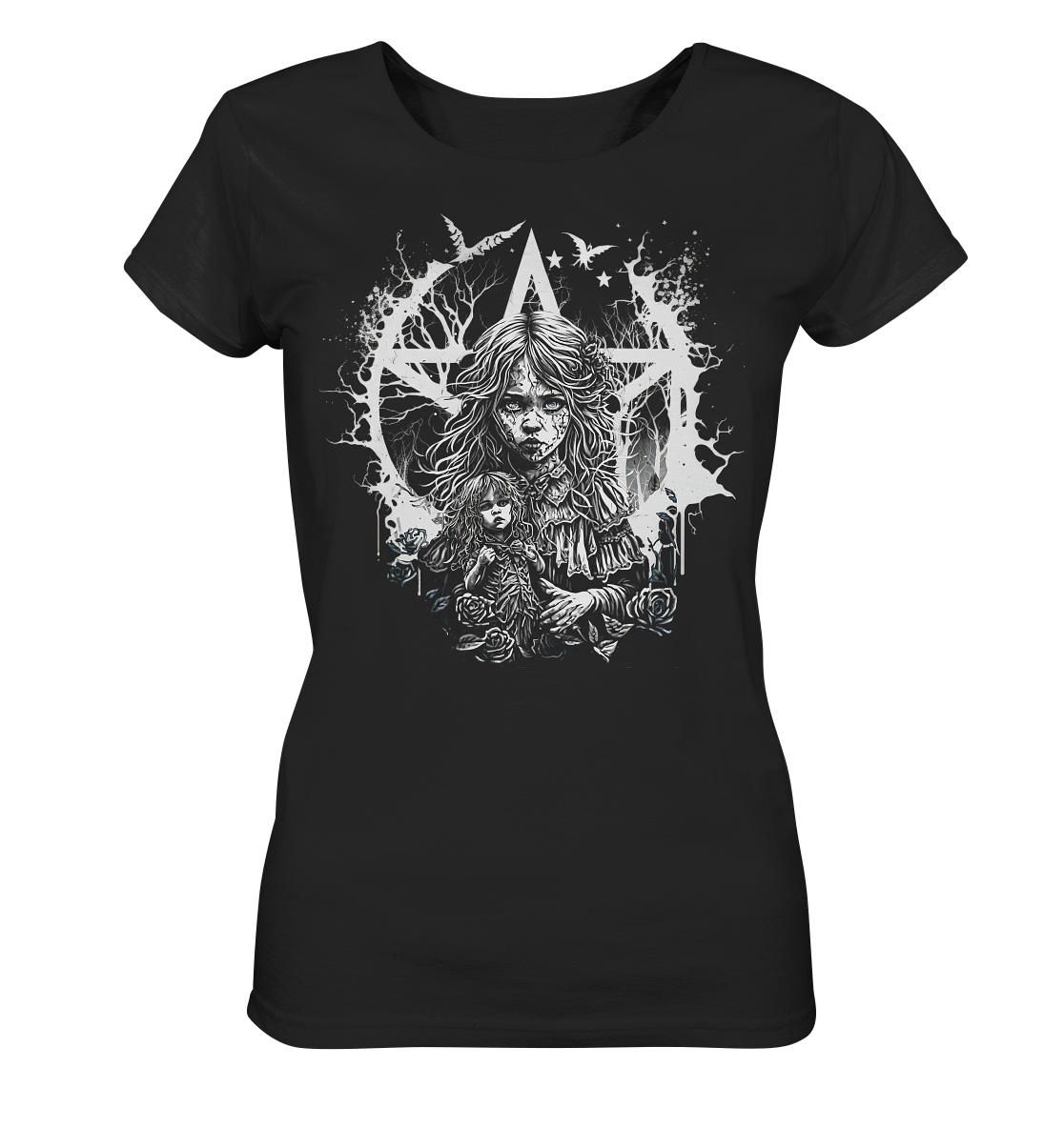 Gothic Girl with doll - Ladies Organic Shirt