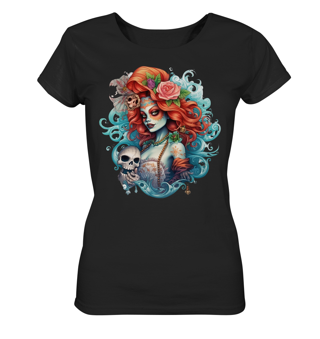 Dias de los Muertos Lady Orange Rose - Ladies Organic Shirt