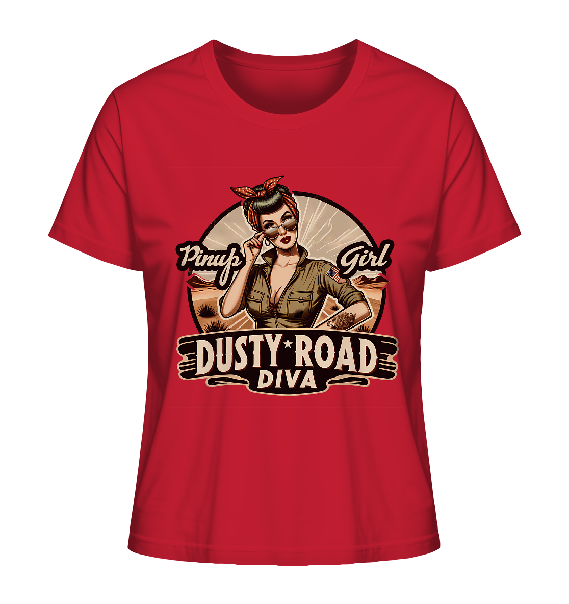 Dusty Road Diva Pin-Up Girl American Style - Ladies Organic Shirt