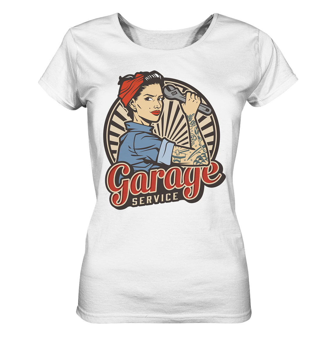 Garage Service Woman at Work - Ladies T-Shirt
