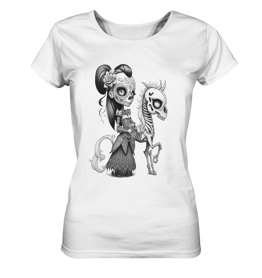 Gothic Lady Skelett Pferd - Ladies Organic Shirt