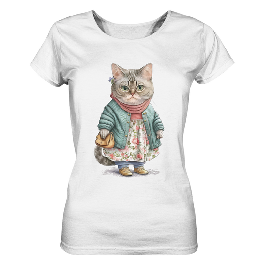 Vintage Cat Granny - Ladies Organic Shirt