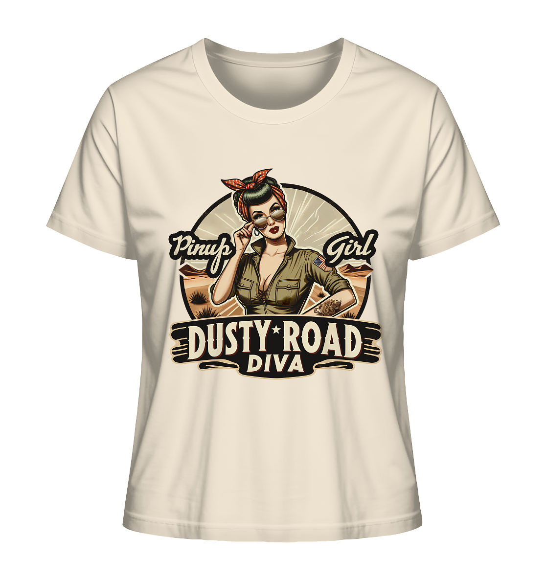 Dusty Road Diva Pin-Up Girl American Style - Ladies T-Shirt
