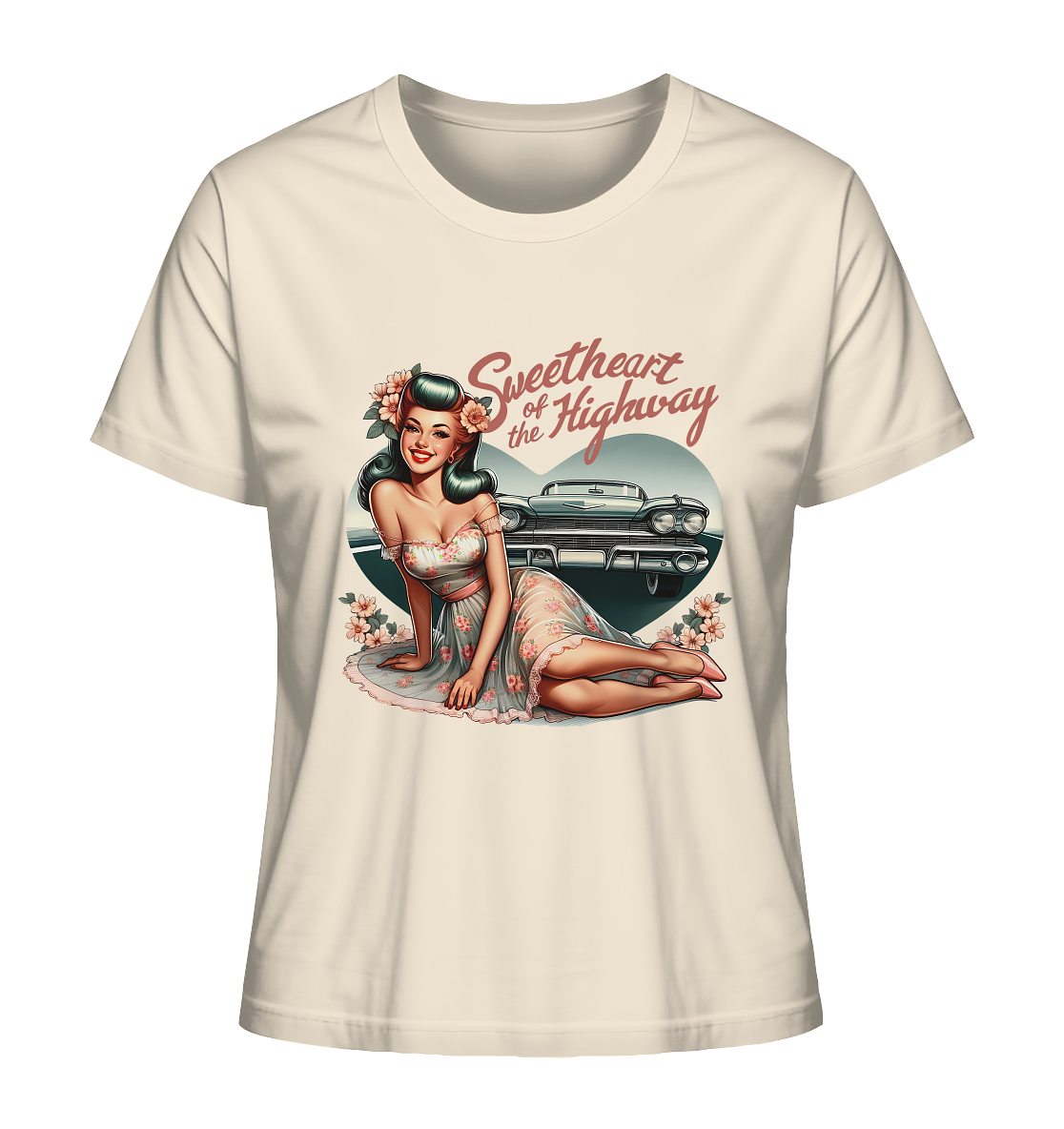 Sweetheart of the Highway Pin-Up Girl Retro - Ladies T-Shirt