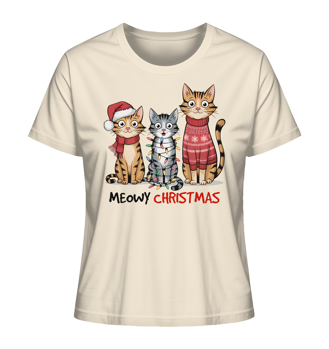 Meowy Christmas. Katzen Weihnachten. - Ladies Organic Shirt