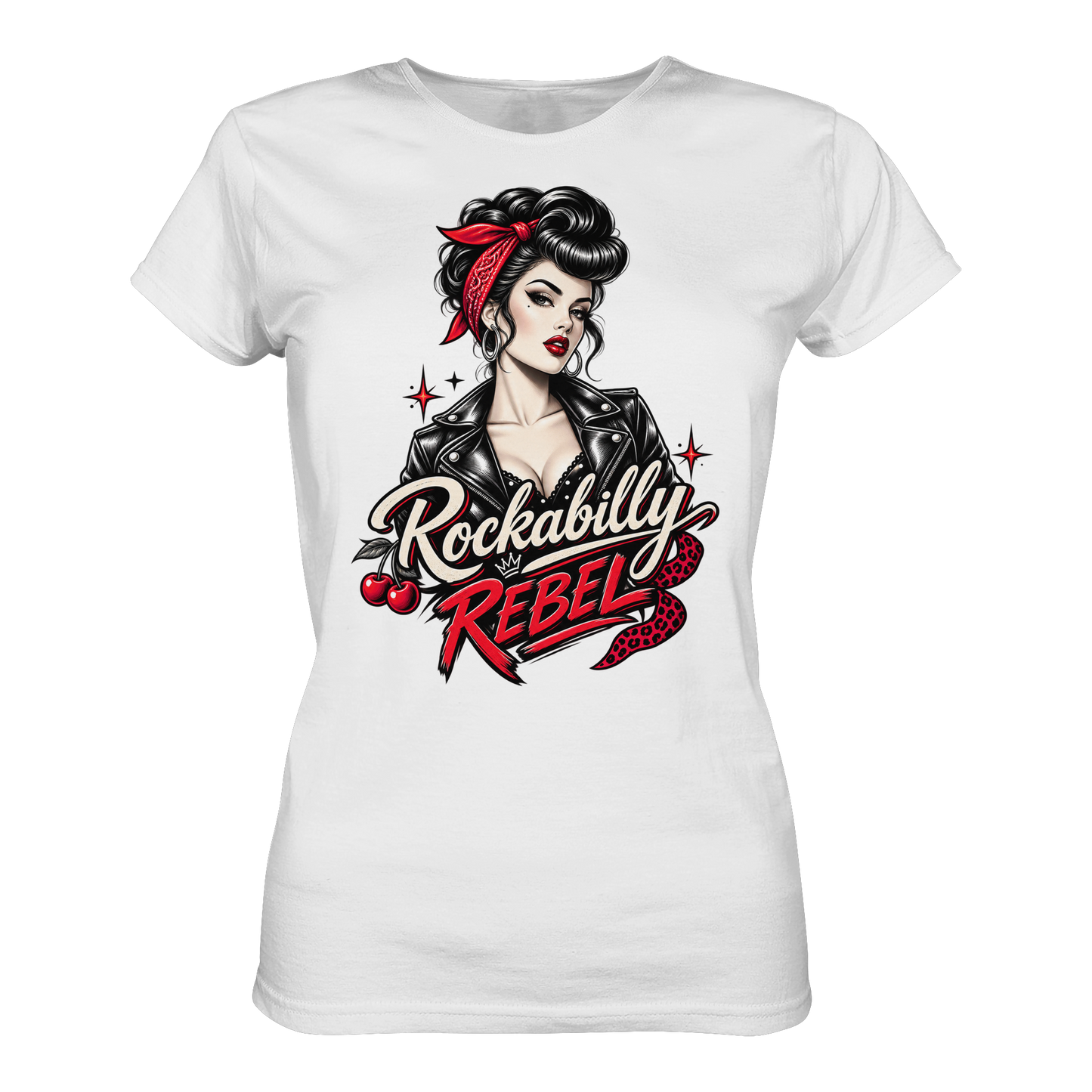 Rockabilly Rebel Cherry - Ladies T-Shirt