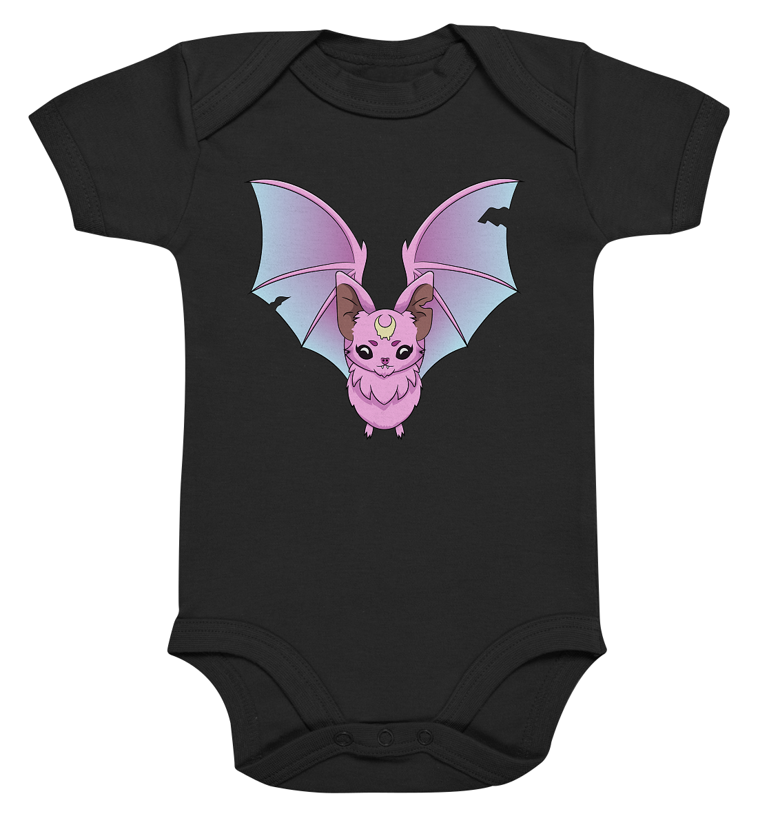 Kawaii Pink Bat - Organic Baby Bodysuite