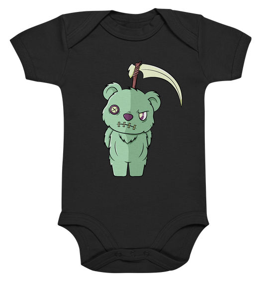 Kawaii Green Teddy - Organic Baby Bodysuite