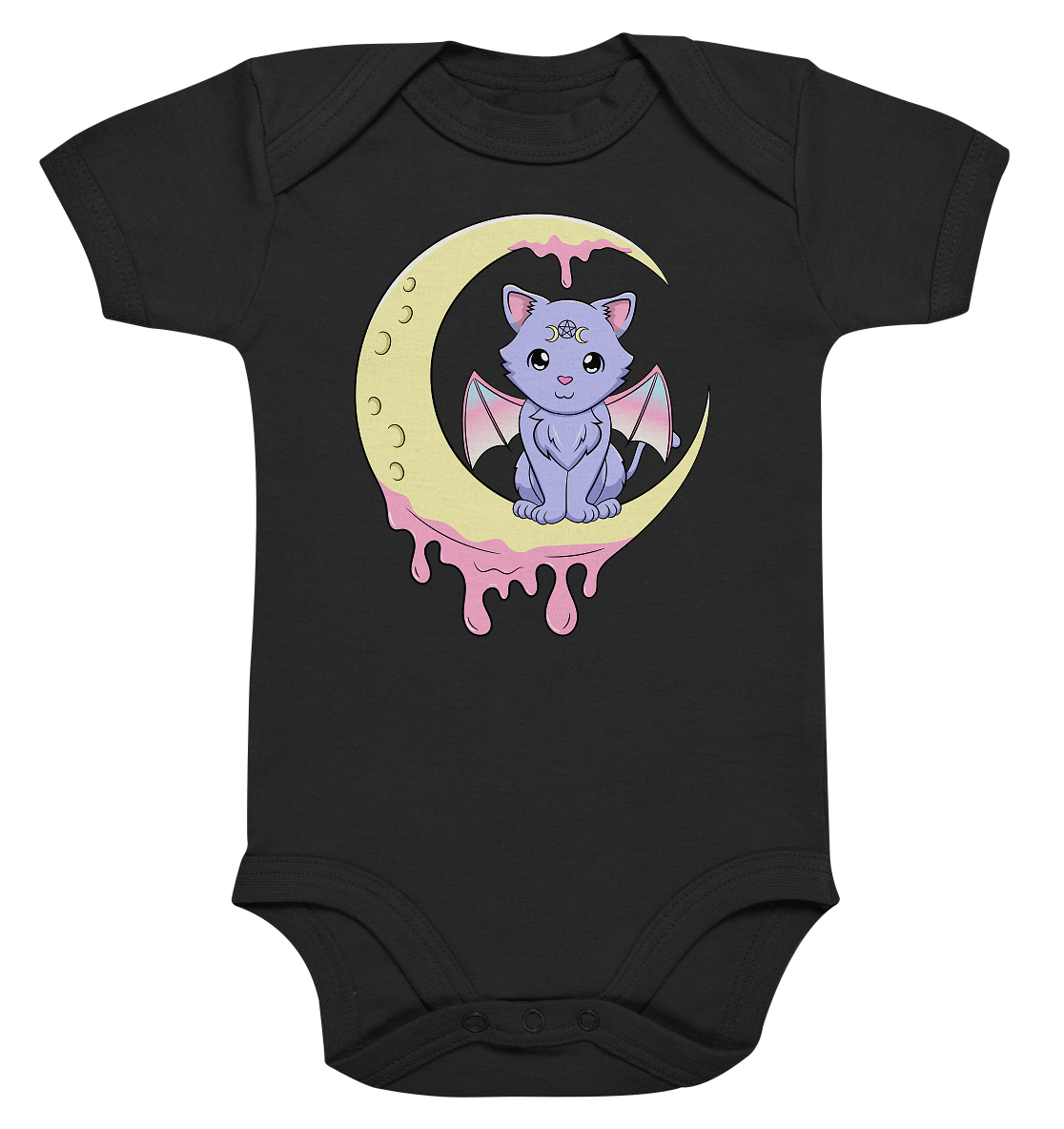 Kawaii Moon Cat - Organic Baby Bodysuite