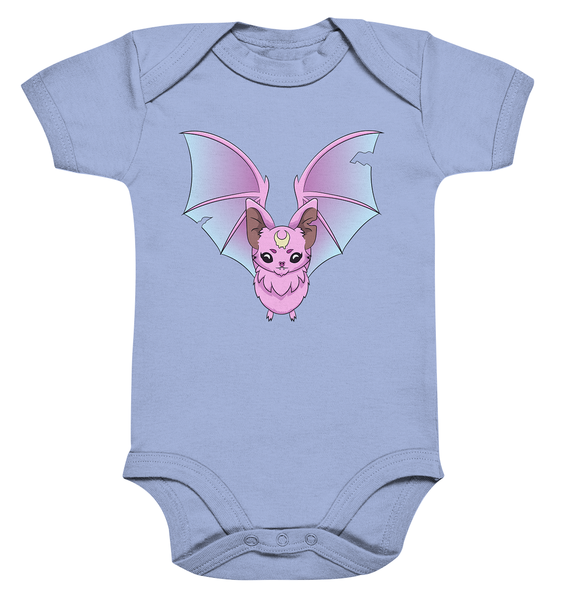 Kawaii Pink Bat - Organic Baby Bodysuite