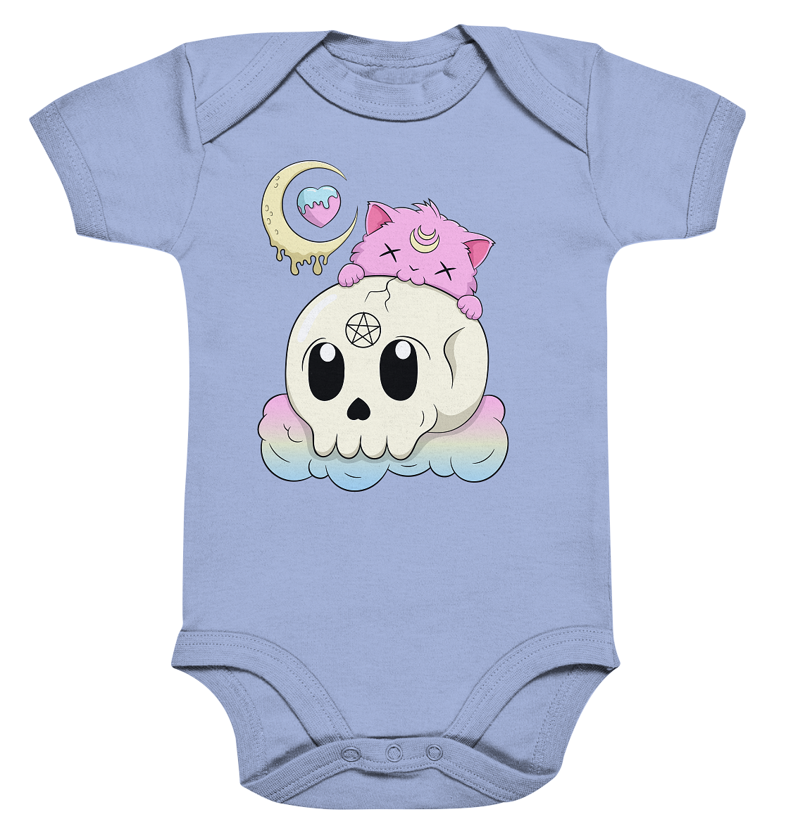 Kawaii Skully Cat - Organic Baby Bodysuite