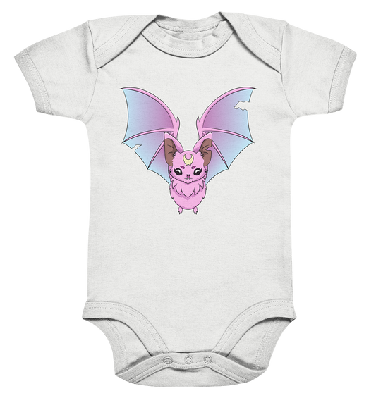 Kawaii Pink Bat - Organic Baby Bodysuite