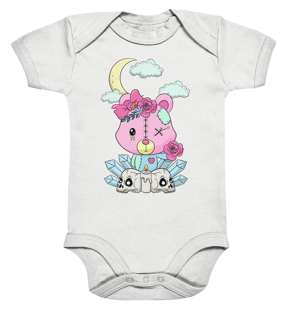 Kawaii Girly Teddy - Organic Baby Bodysuite