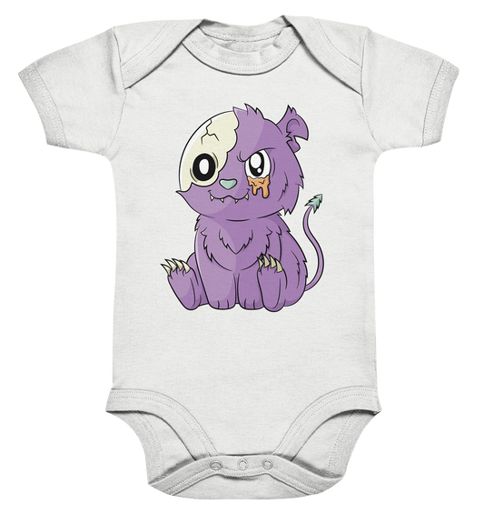 Kawaii Purple Teddy - Organic Baby Bodysuite