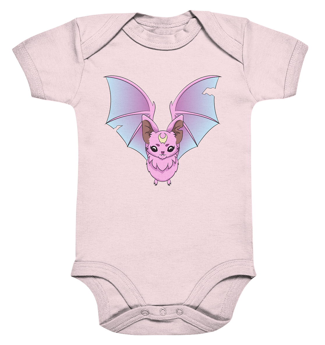 Kawaii Pink Bat - Organic Baby Bodysuite