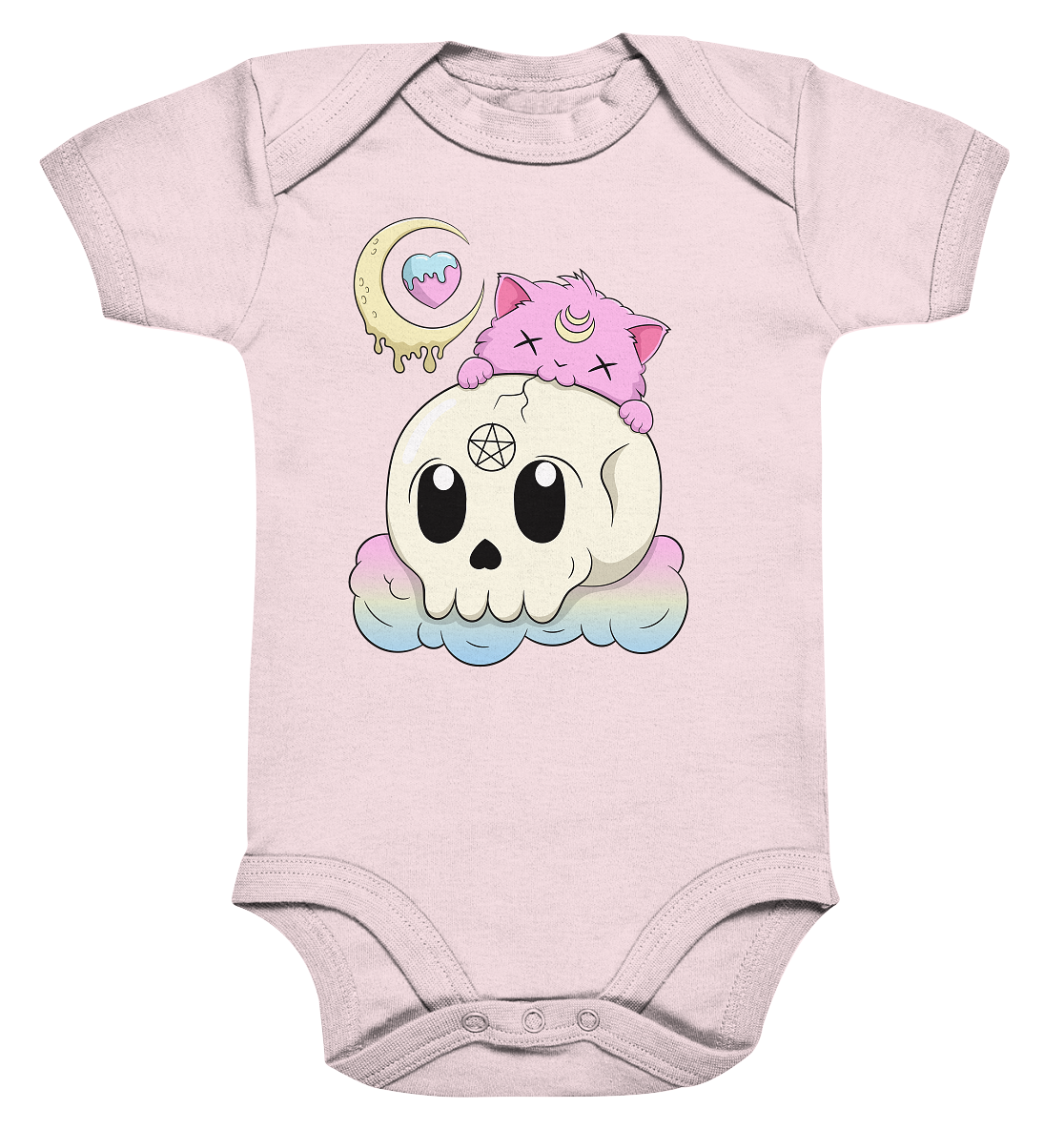 Kawaii Skully Cat - Organic Baby Bodysuite