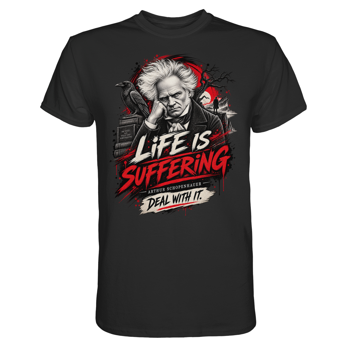 Schopenhauer Life is suffering Philosoph - T-Shirt - Premium Shirt