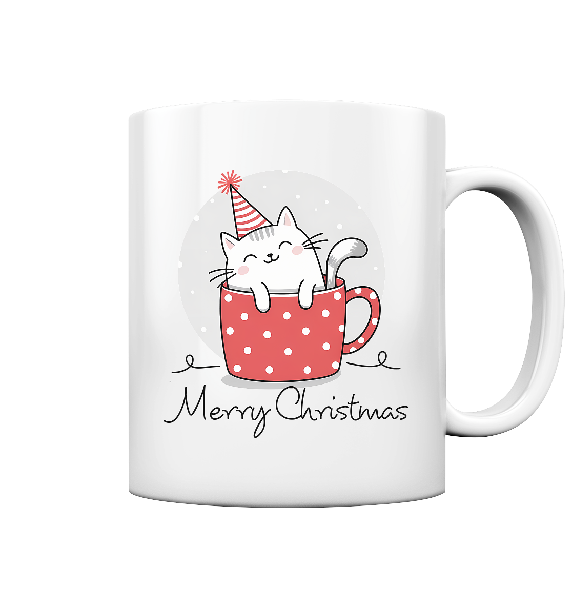 Merry Christmas. Katze in der Tasse. - Tasse glossy