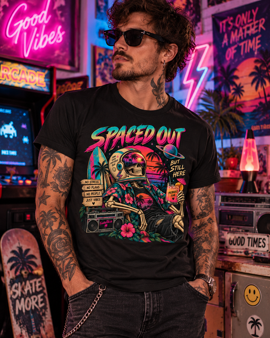 Spaced Out, But Still Here – 80s Retro T-Shirt