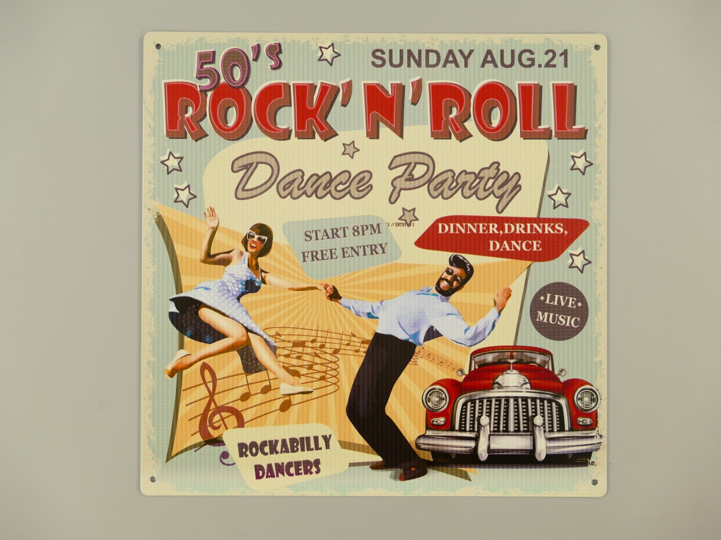 Blechschild Rock´n Roll 50s Party