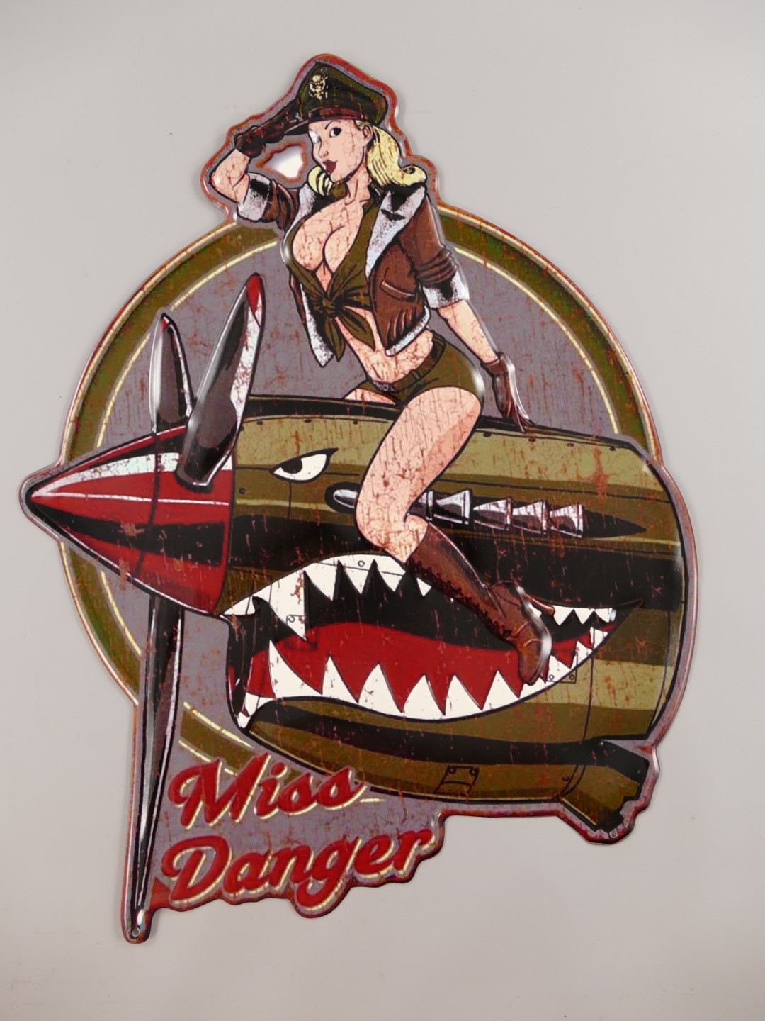 Blechschild Miss Danger 54 cm