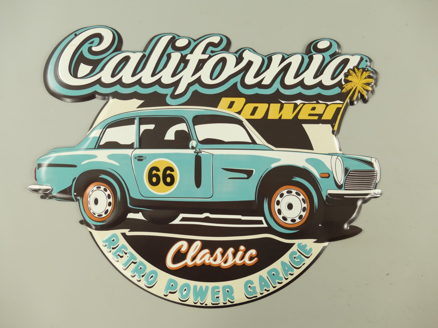 Blechschild California Power Retro Car 50 cm