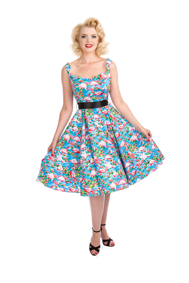 Pretty Flamingo Dress - Rockabilly Kleid