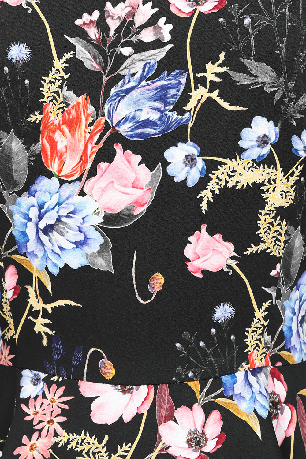 Margot Herbstblumen Vintage Kleid