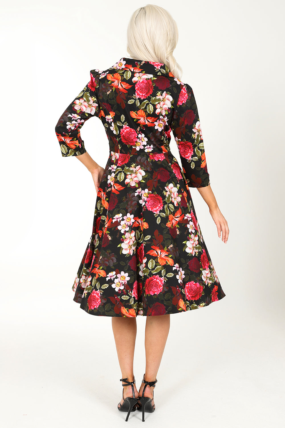 Kali Herbstblumen Vintage Kleid