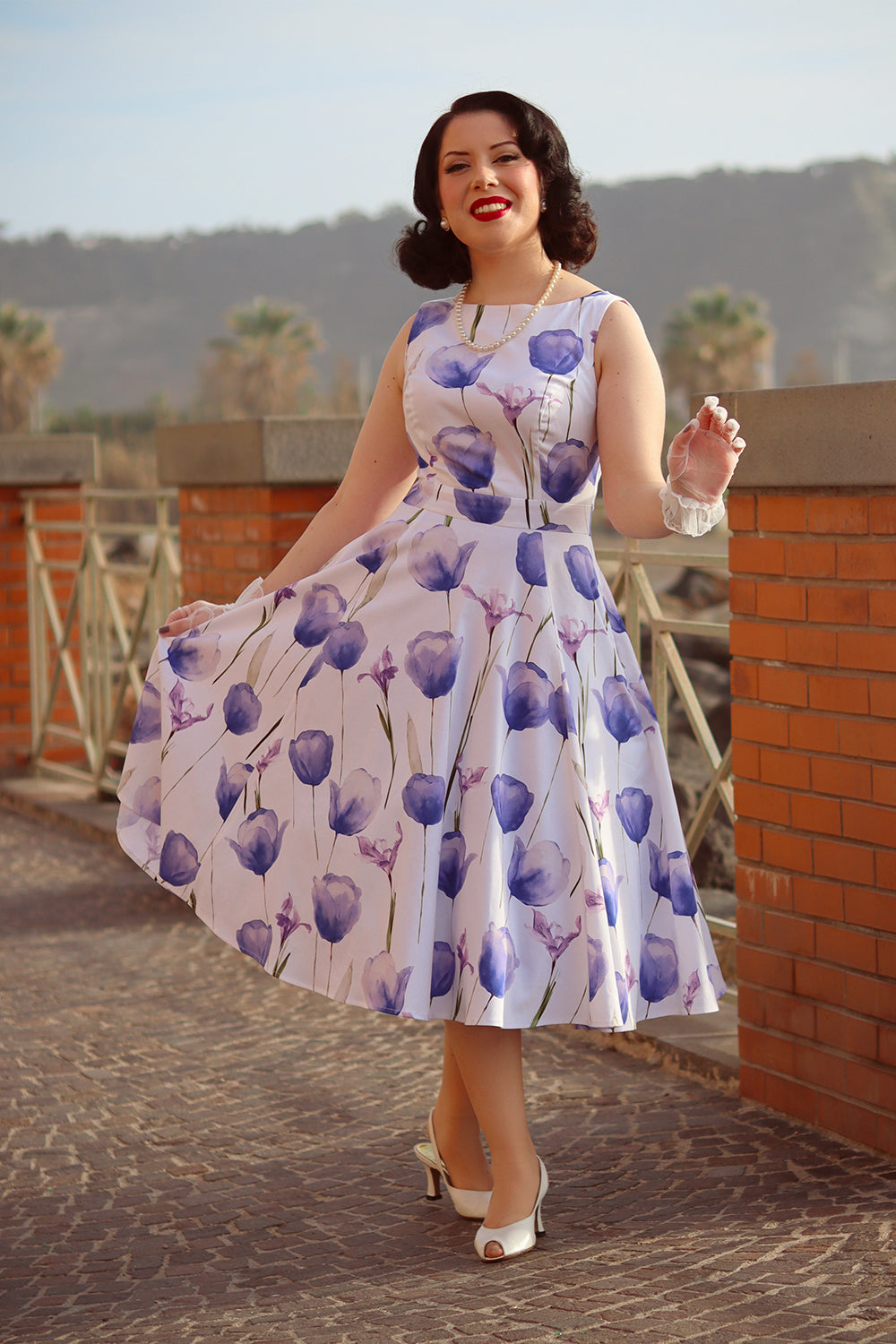 Cathy Blue Flower Kleid