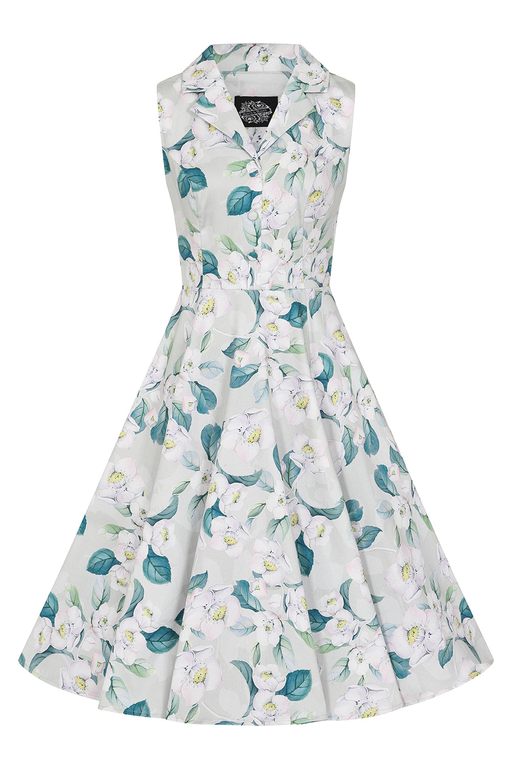 Drew Floral Dress - Retro Kleid mit Kragen