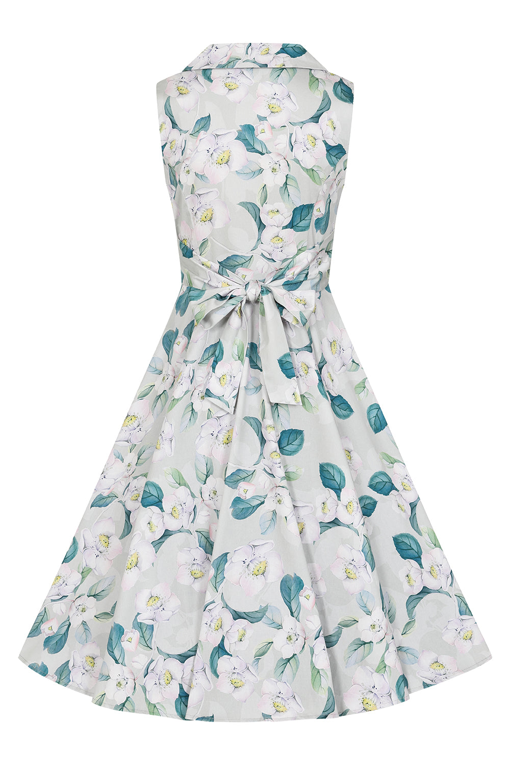 Drew Floral Dress - Retro Kleid mit Kragen