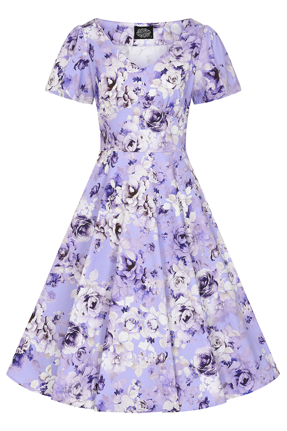 Purple Bonnie Dress - Retro Fleid mit lila Blumen