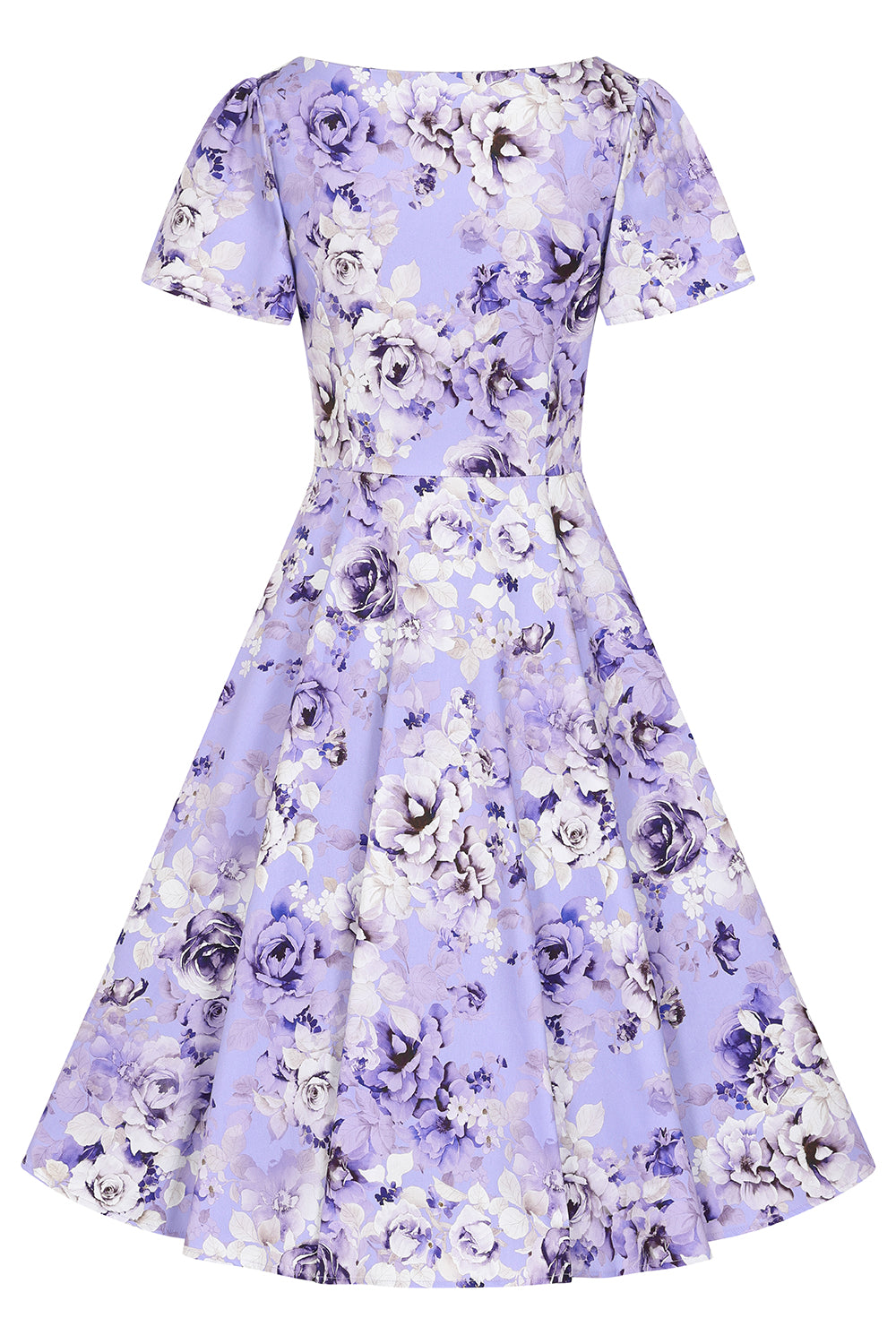 Purple Bonnie Dress - Retro Fleid mit lila Blumen