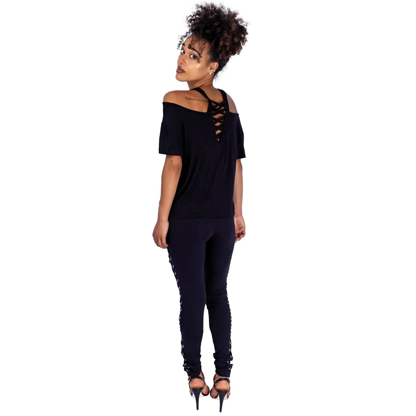 Dara Top - schulterfreies Gothic Shirt