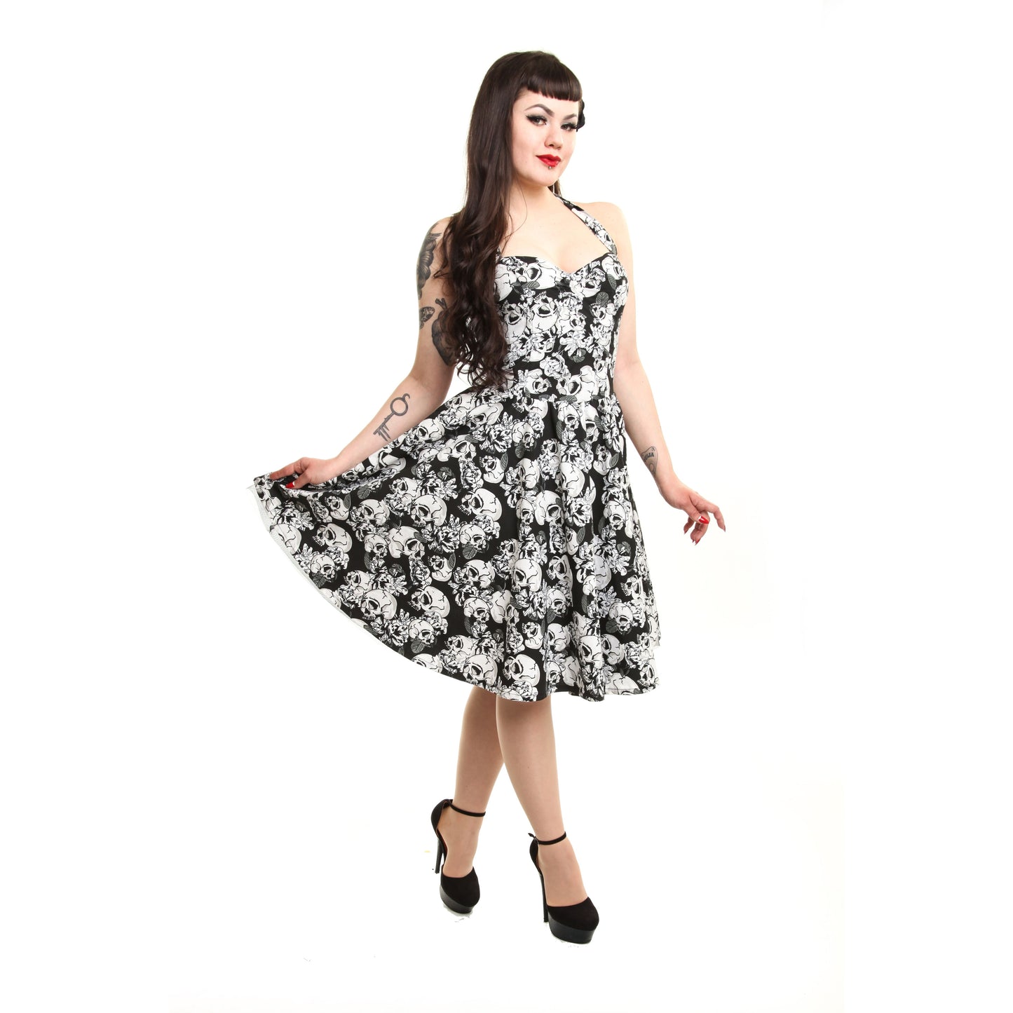 Josefine Skull Neckholder-Kleid