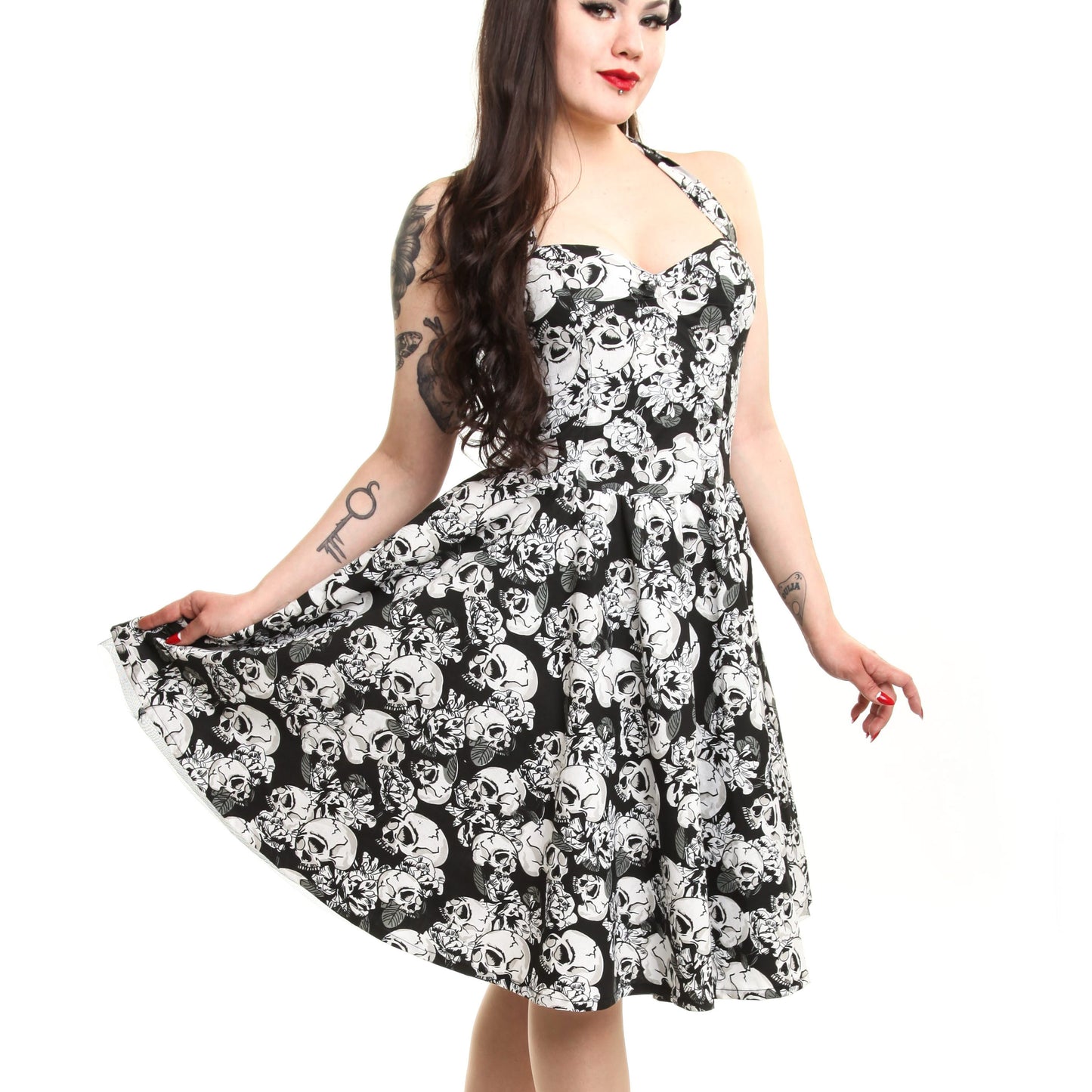 Josefine Skull Neckholder-Kleid