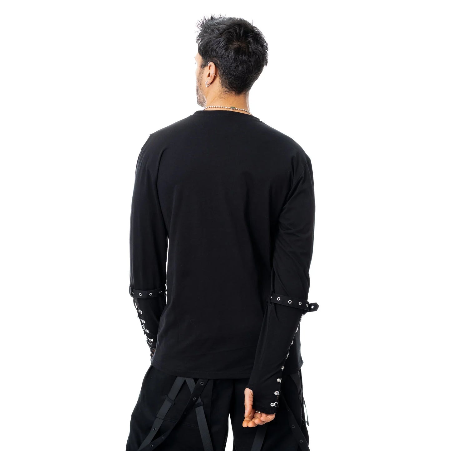 Silas Mens Longsleeve - Gothic Shirt mit Buckles