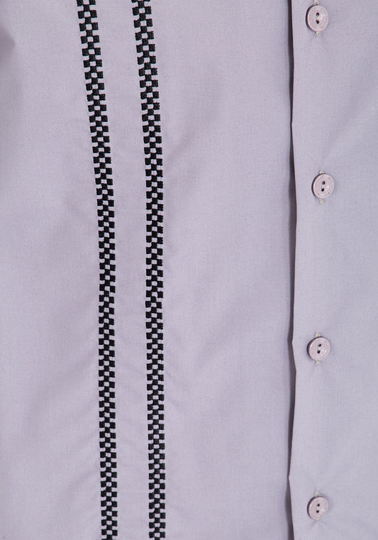 V8 Skull Retro Bowling Hemd grau