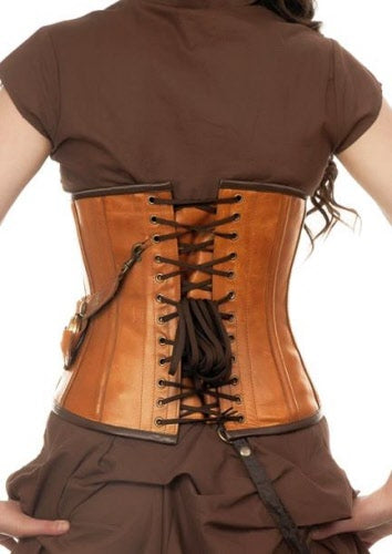 Steampunk Leder Korsett braun
