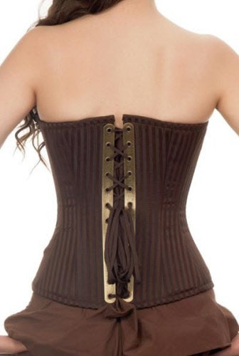 Steampunk Korsett Leder & Brokat