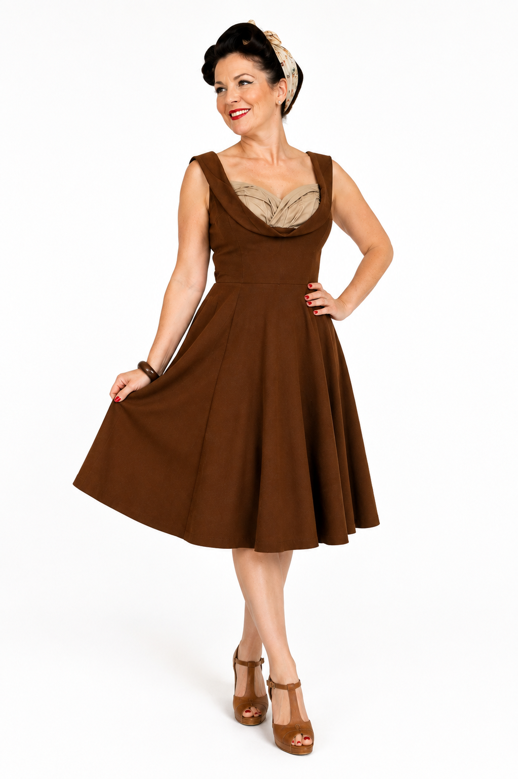 Ophelie Dress - Retro Kleid in braun