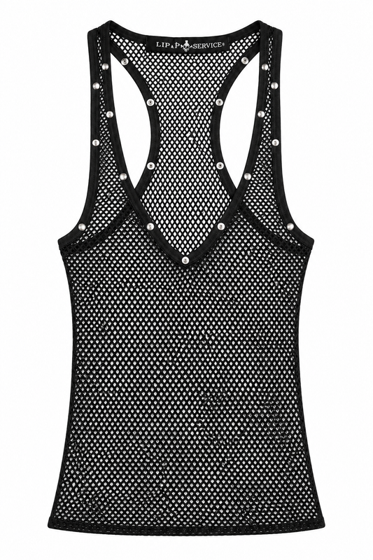 Netz Tanktop - Gothic Netz Shirt mit Nieten