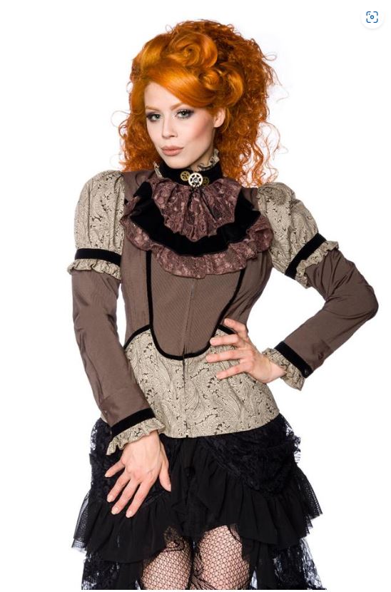 Steampunk Bluse mit Jabot