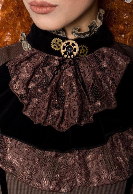 Steampunk Bluse mit Jabot