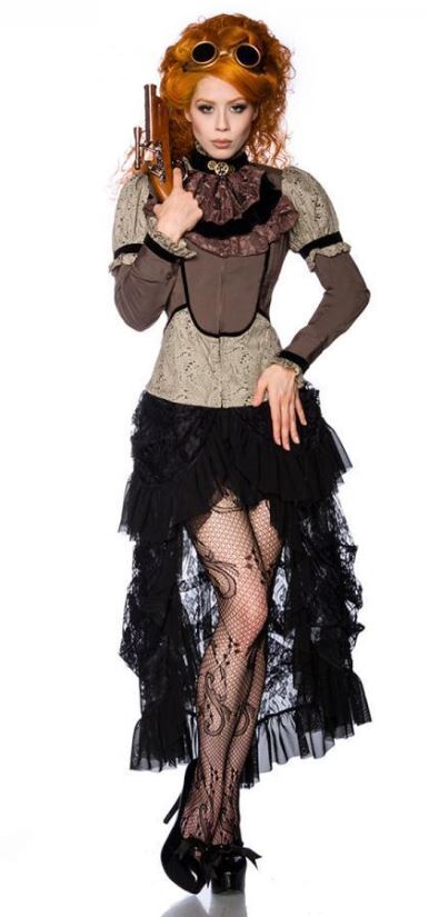 Steampunk Bluse mit Jabot