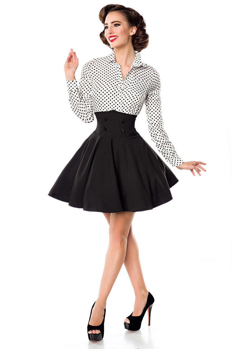 High Waist Minirock uni schwarz