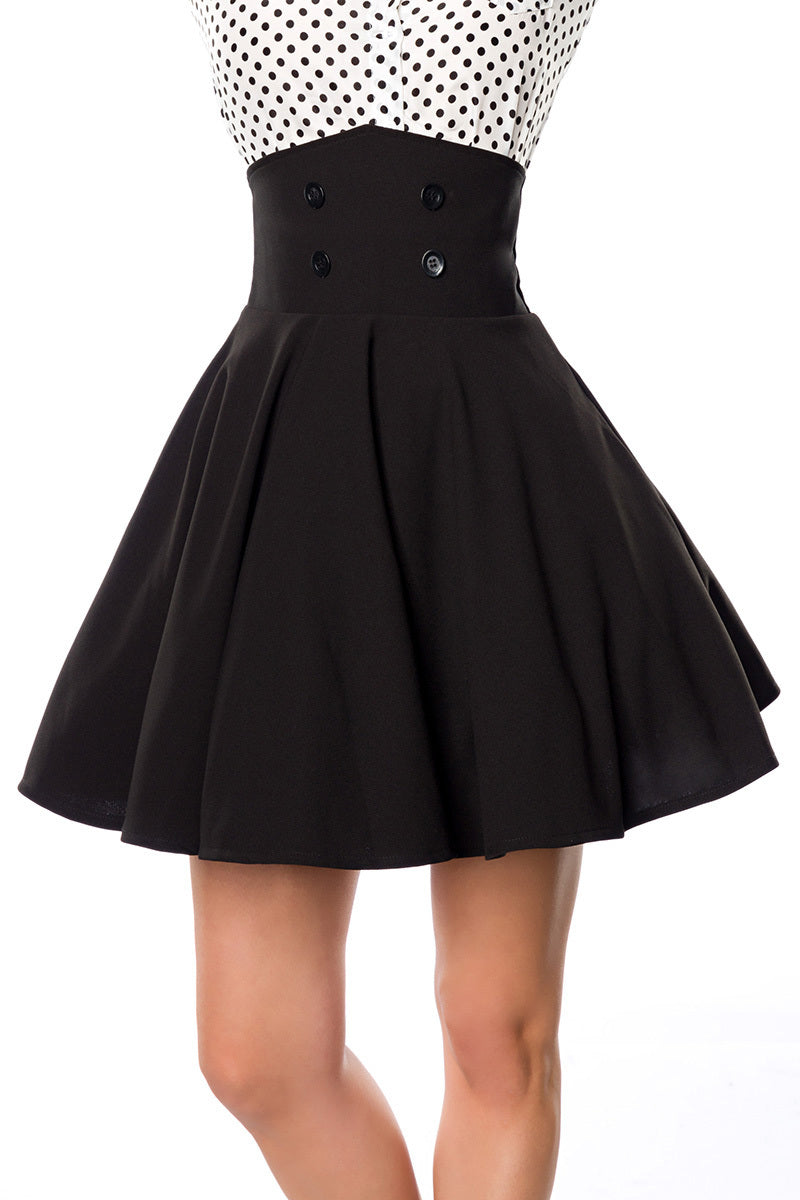 High Waist Minirock uni schwarz